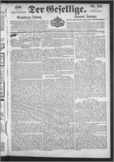 Der Gesellige : Graudenzer Zeitung 1899.09.22, Jg. 74, No. 223