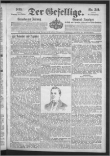 Der Gesellige : Graudenzer Zeitung 1899.10.22, Jg. 74, No. 249