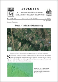 Biuletyn Koła Miłośników Dziejów Grudziądza 2022, Rok XX nr 17 (741) : Ruda - lokalne Bieszczady