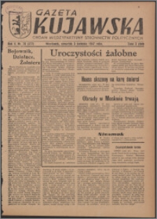 Gazeta Kujawska : organ międzypartyjnych stronnictw politycznych 1947.04.03, R. 2, nr 78 (377)