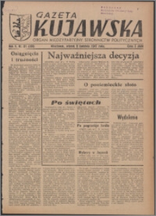 Gazeta Kujawska : organ międzypartyjnych stronnictw politycznych 1947.04.08, R. 2, nr 81 (380)