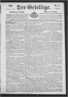 Der Gesellige : Graudenzer Zeitung 1900.01.07, Jg. 74, No. 5