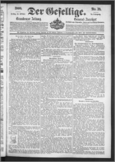 Der Gesellige : Graudenzer Zeitung 1900.02.16, Jg. 74, No. 39