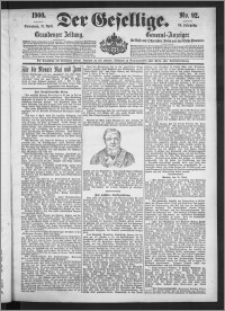 Der Gesellige : Graudenzer Zeitung 1900.04.21, Jg. 74, No. 92