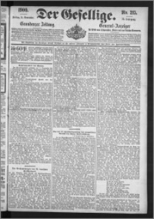 Der Gesellige : Graudenzer Zeitung 1900.09.14, Jg. 75, No. 215