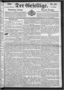 Der Gesellige : Graudenzer Zeitung 1900.09.29, Jg. 75, No. 228
