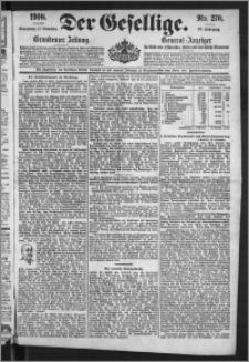 Der Gesellige : Graudenzer Zeitung 1900.11.17, Jg. 75, No. 270