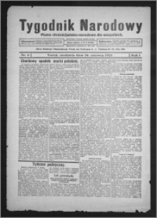 Tygodnik Narodowy : pismo chrześcijańsko-narodowe dla wszystkich 1923.06.24, R. 1 nr 6