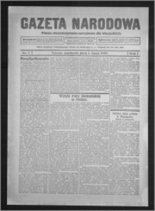 Gazeta Narodowa : pismo chrześcijańsko-narodowe dla wszystkich 1923.07.01, R. 1, nr 7