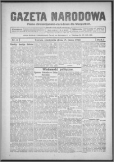 Gazeta Narodowa : pismo chrześcijańsko-narodowe dla wszystkich 1923.07.15, R. 1, nr 11