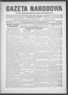 Gazeta Narodowa : pismo chrześcijańsko-narodowe dla wszystkich 1923.11.07, R. 1, nr 44