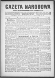 Gazeta Narodowa : pismo chrześcijańsko-narodowe dla wszystkich 1923.11.14, R. 1, nr 46