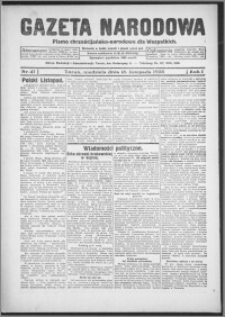 Gazeta Narodowa : pismo chrześcijańsko-narodowe dla wszystkich 1923.11.18, R. 1, nr 47