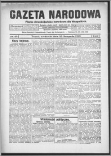 Gazeta Narodowa : pismo chrześcijańsko-narodowe dla wszystkich 1923.11.25, R. 1, nr 49
