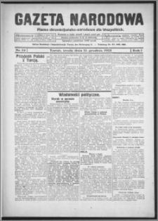 Gazeta Narodowa : pismo chrześcijańsko-narodowe dla wszystkich 1923.12.12, R. 1, nr 54