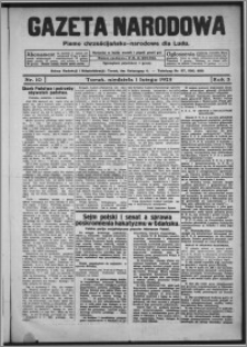 Gazeta Narodowa : pismo chrześcijańsko-narodowe dla ludu 1925.02.01, R. 3, nr 10