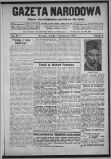 Gazeta Narodowa : pismo chrześcijańsko-narodowe dla ludu 1925.04.01, R. 3, nr 27