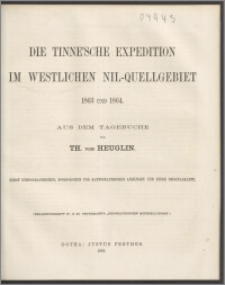 Die Tinne'sche Expedition im westlichen Nil-Quellgebiet 1863 und 1864 : aus dem Tagebuche