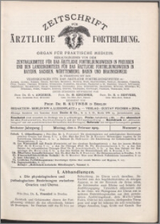 Zeitschrift für Ärztliche Fortbildung, Jg. 6 (1909) nr 3