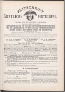 Zeitschrift für Ärztliche Fortbildung, Jg. 6 (1909) nr 5