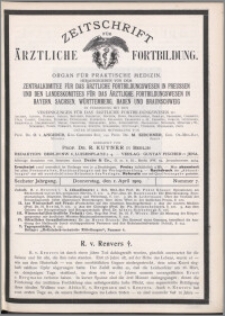 Zeitschrift für Ärztliche Fortbildung, Jg. 6 (1909) nr 7