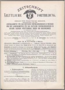 Zeitschrift für Ärztliche Fortbildung, Jg. 6 (1909) nr 11