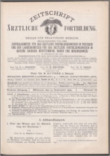 Zeitschrift für Ärztliche Fortbildung, Jg. 6 (1909) nr 18
