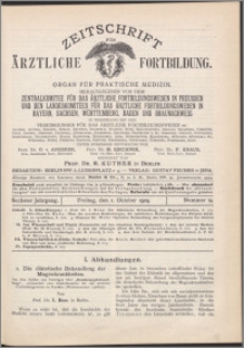 Zeitschrift für Ärztliche Fortbildung, Jg. 6 (1909) nr 19