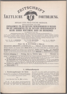 Zeitschrift für Ärztliche Fortbildung, Jg. 6 (1909) nr 20