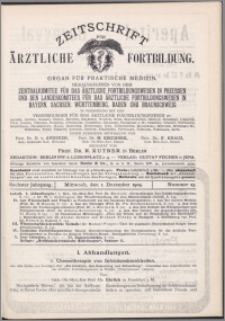 Zeitschrift für Ärztliche Fortbildung, Jg. 6 (1909) nr 23