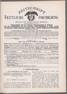 Zeitschrift für Ärztliche Fortbildung, Jg. 10 (1913) nr 7