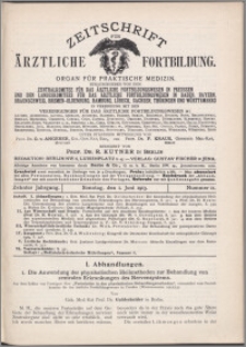 Zeitschrift für Ärztliche Fortbildung, Jg. 10 (1913) nr 11