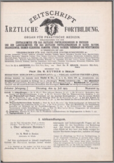 Zeitschrift für Ärztliche Fortbildung, Jg. 10 (1913) nr 14
