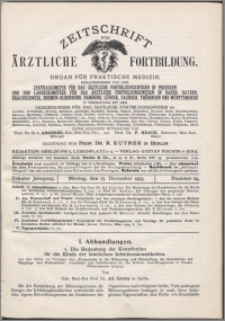 Zeitschrift für Ärztliche Fortbildung, Jg. 10 (1913) nr 24