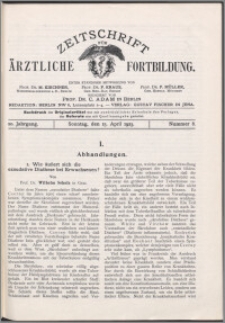 Zeitschrift für Ärztliche Fortbildung, Jg. 20 (1923) nr 8