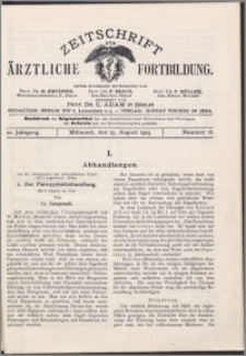 Zeitschrift für Ärztliche Fortbildung, Jg. 20 (1923) nr 16