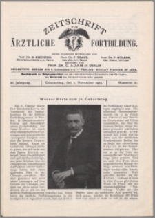 Zeitschrift für Ärztliche Fortbildung, Jg. 20 (1923) nr 21