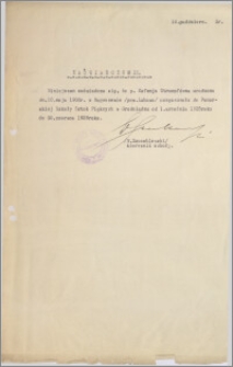 [Zaświadczenie dla Eufemji Strumpfówny.. z dnia 10 października 1933 r.].