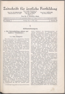 Zeitschrift für Ärztliche Fortbildung, Jg. 22 (1925) nr 10