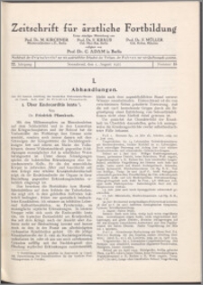 Zeitschrift für Ärztliche Fortbildung, Jg. 22 (1925) nr 15