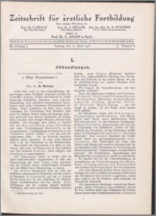 Zeitschrift für Ärztliche Fortbildung, Jg. 25 (1928) nr 8