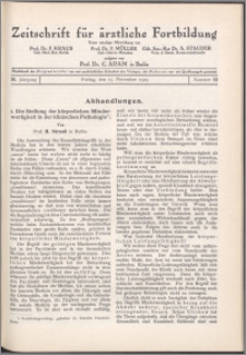 Zeitschrift für Ärztliche Fortbildung, Jg. 26 (1929) nr 22