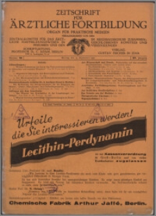 Zeitschrift für Ärztliche Fortbildung, Jg. 27 (1930) nr 18