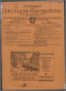 Zeitschrift für Ärztliche Fortbildung, Jg. 27 (1930) nr 19