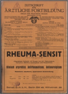 Zeitschrift für Ärztliche Fortbildung, Jg. 27 (1930) nr 22