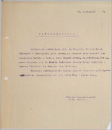 [Zaświadczenie dla Władysława Konkela... z dnia 16 listopada 1932 r.].