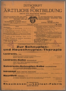 Zeitschrift für Ärztliche Fortbildung, Jg. 28 (1931) nr 9