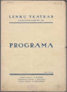 Teatr Polski ul. Wileńska 38. Program