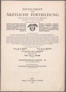 Zeitschrift für Ärztliche Fortbildung, Jg. 29 (1932) nr 1