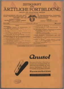 Zeitschrift für Ärztliche Fortbildung, Jg. 29 (1932) nr 10
